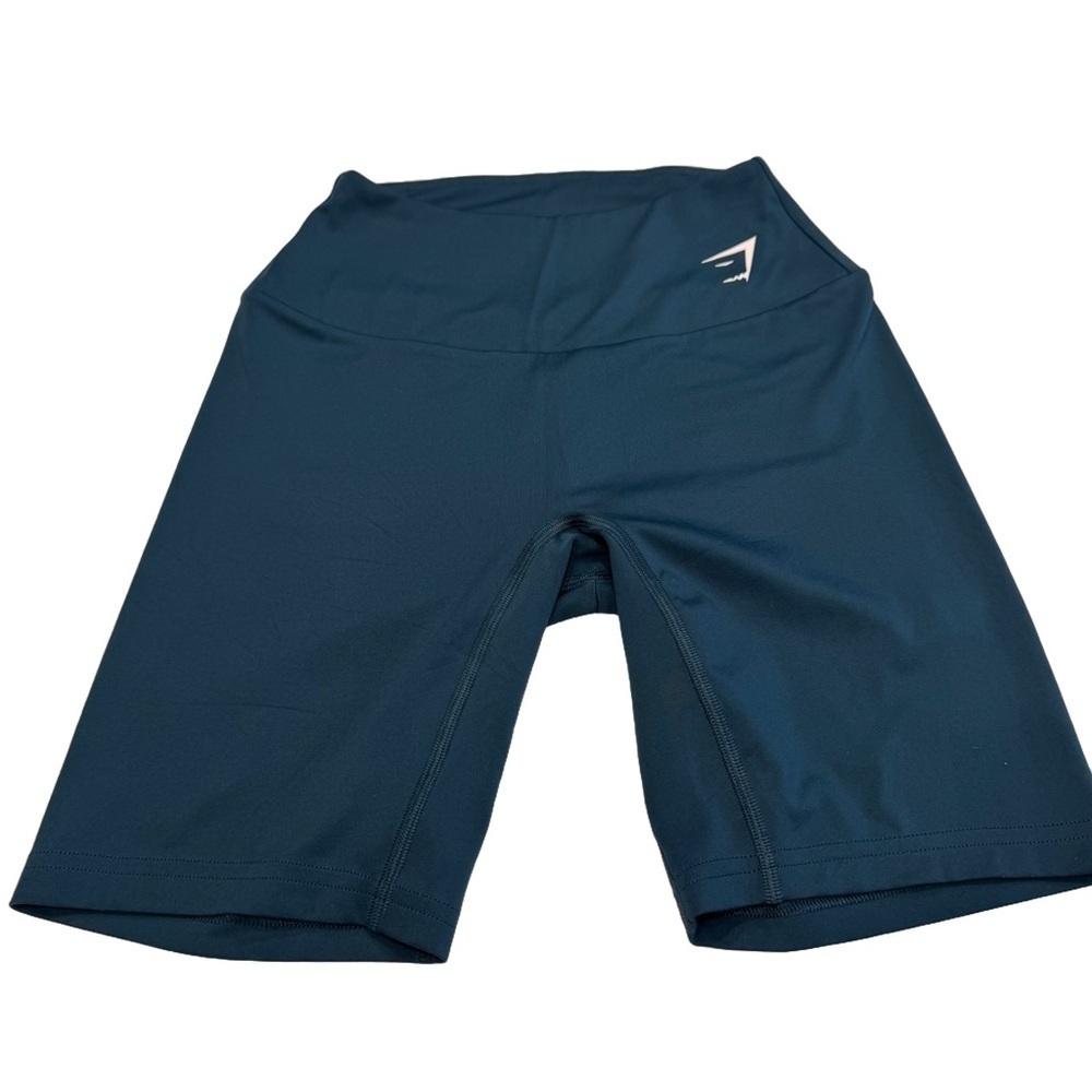 GYMSHARK High Waisted Training /Bike Shorts in Teal Size SMALL NWOT